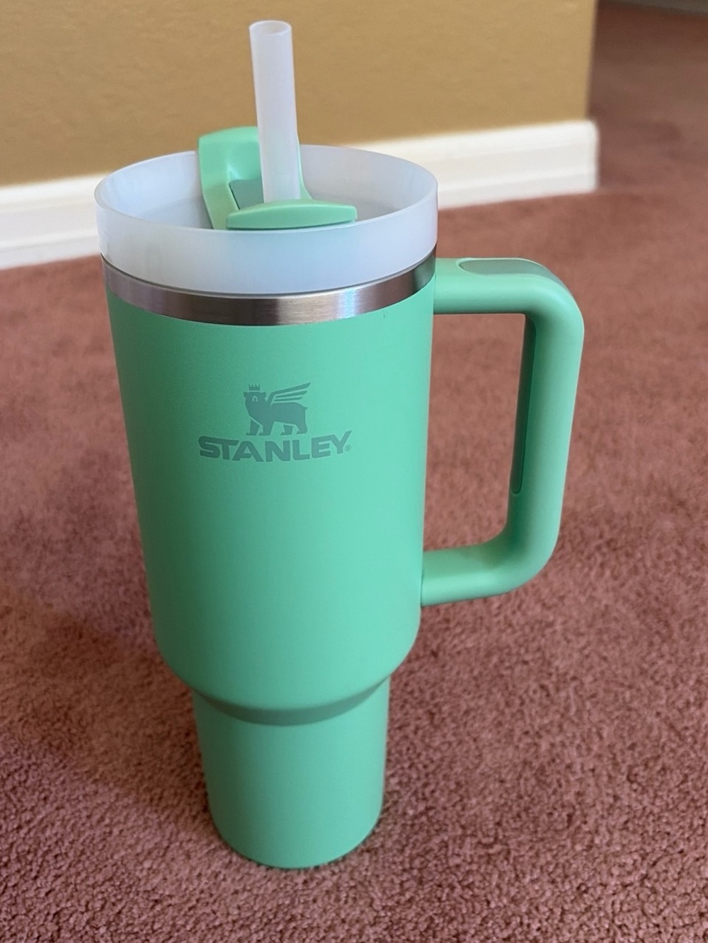 Stanley tumblers 40oz Mint Green Insulated Travel Mug with Handle and Straw Lid